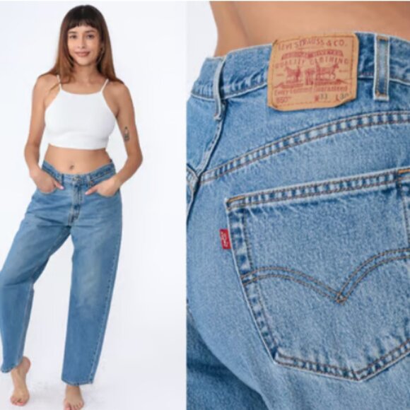 Levi's Denim - Vintage Levi's tapered straight leg denim jeans womens 12 Y2K 2000s grunge vibes